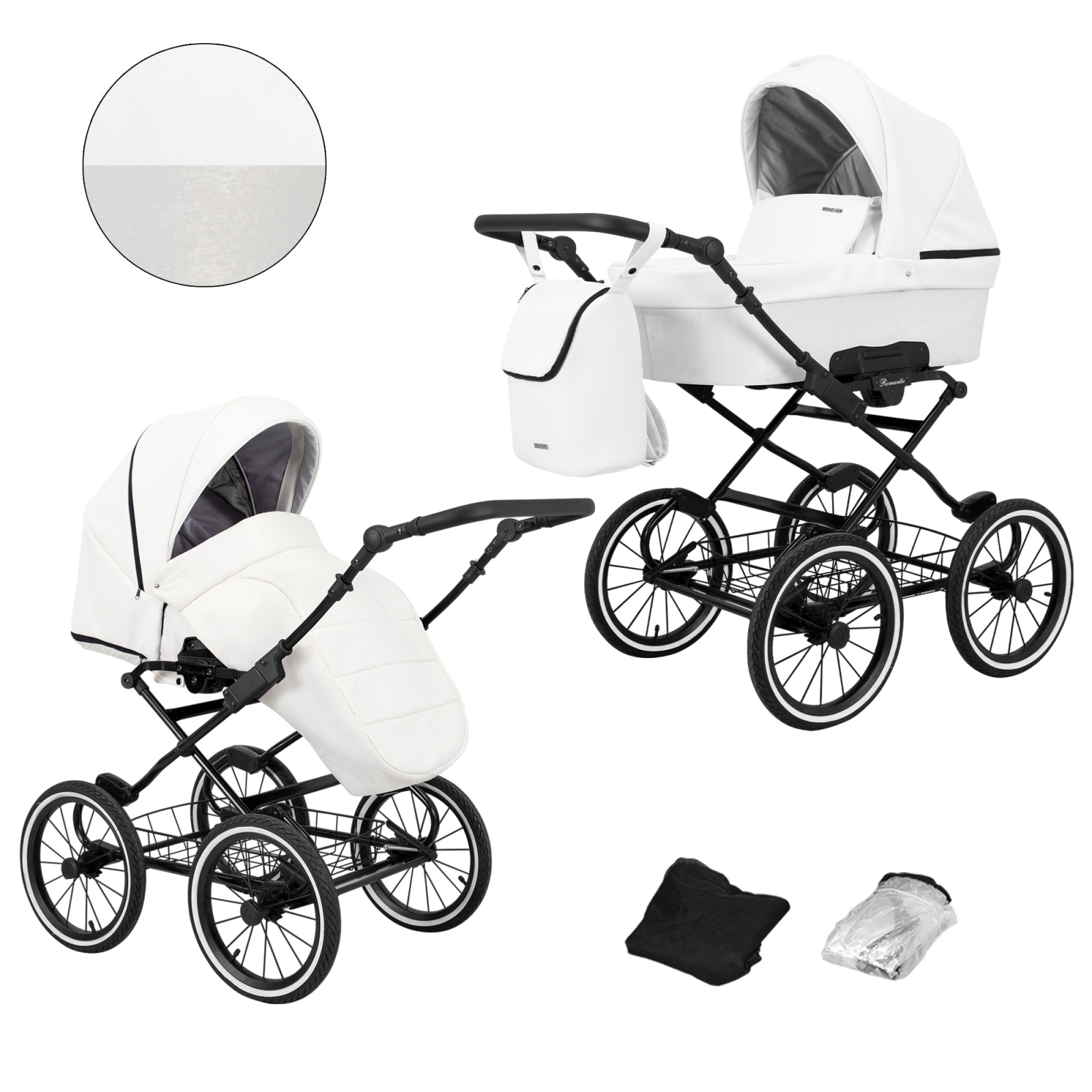 Carucior 2 in 1 Kunert Romantic Cadru negru, 16