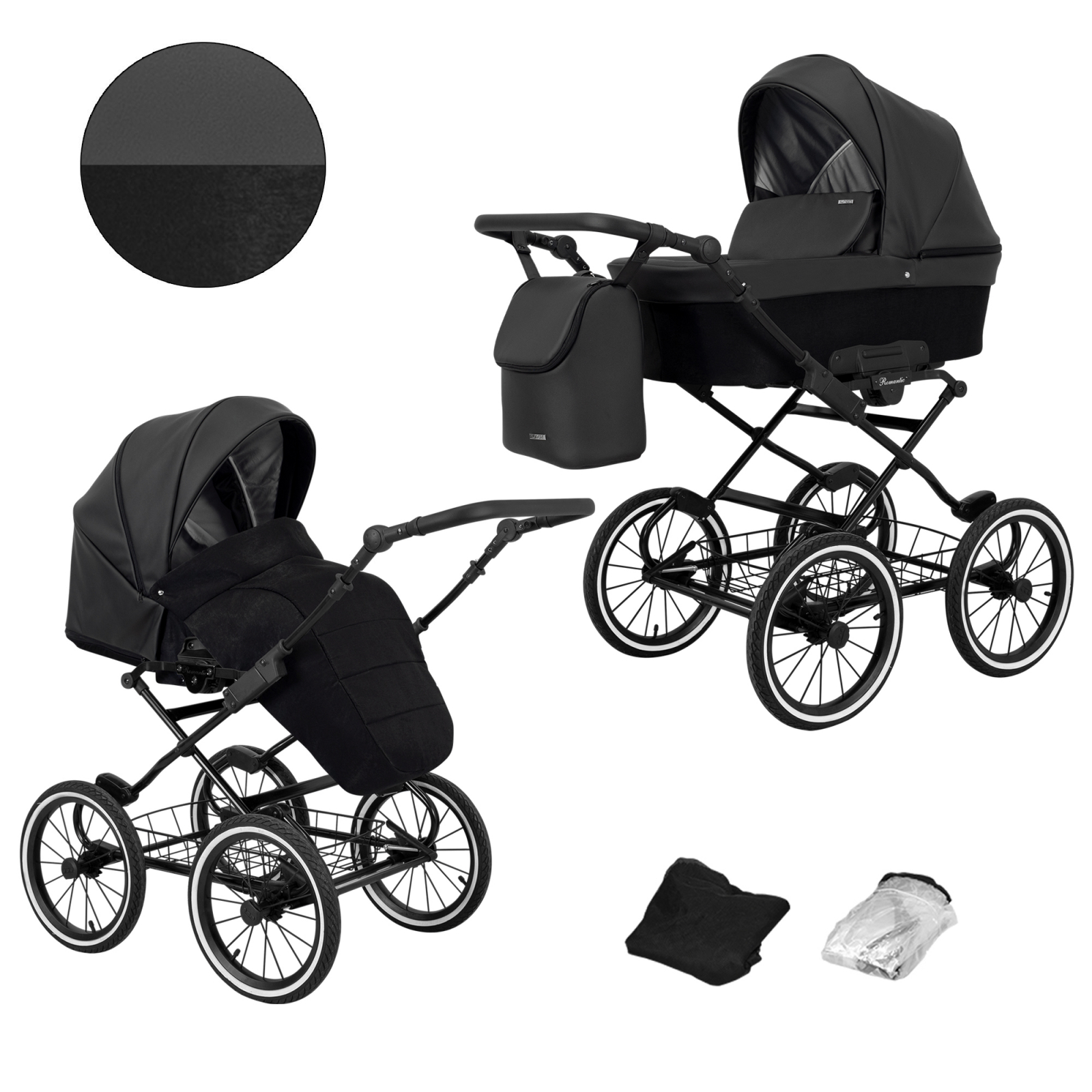 Carucior 2 in 1 Kunert Romantic Cadru negru, 11