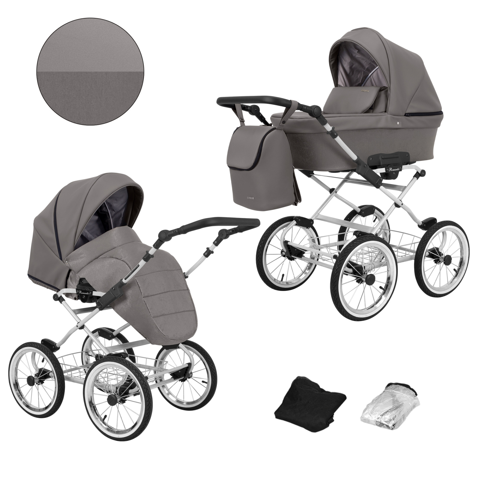 Carucior 2 in 1 Kunert Romantic Cadru gri, 10