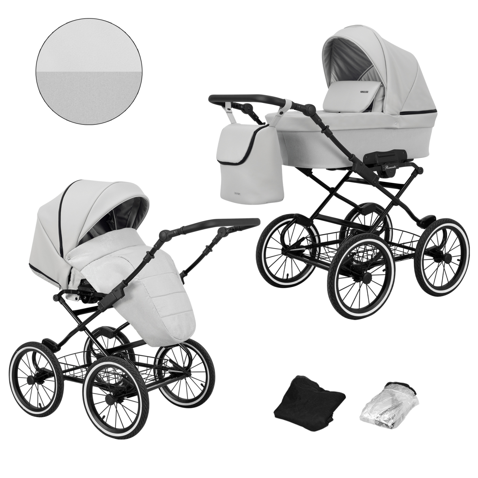 Carucior 2 in 1 Kunert Romantic Cadru negru, 9