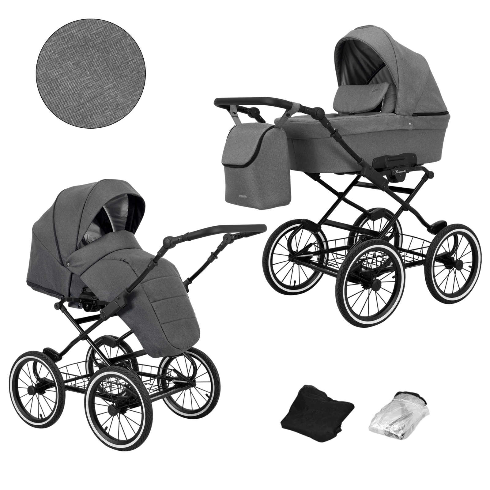 Carucior 2 in 1 Kunert Romantic Cadru negru, 6