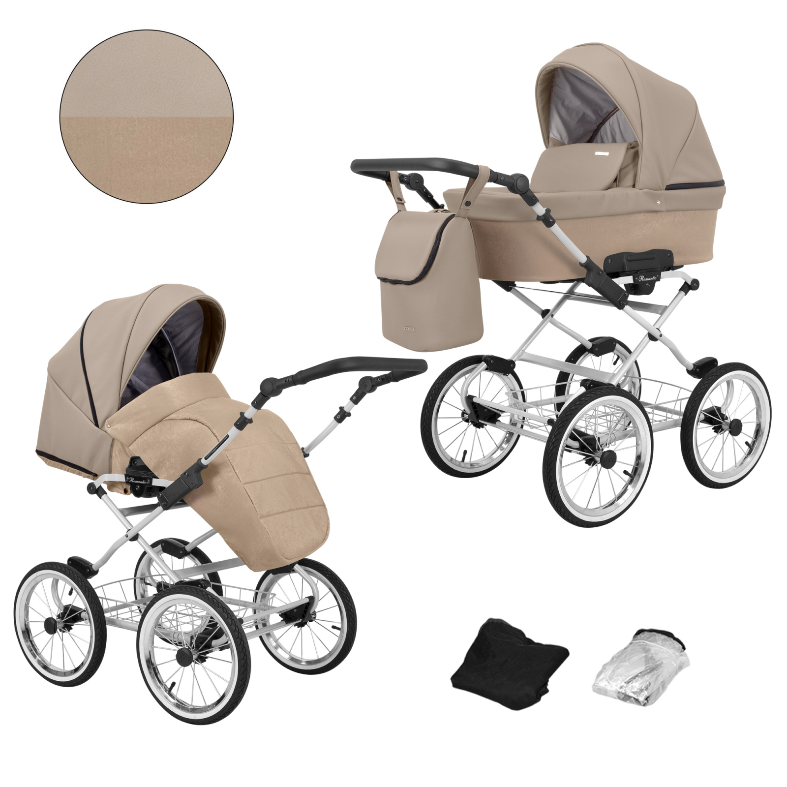 Carucior 2 in 1 Kunert Romantic Cadru gri, 12