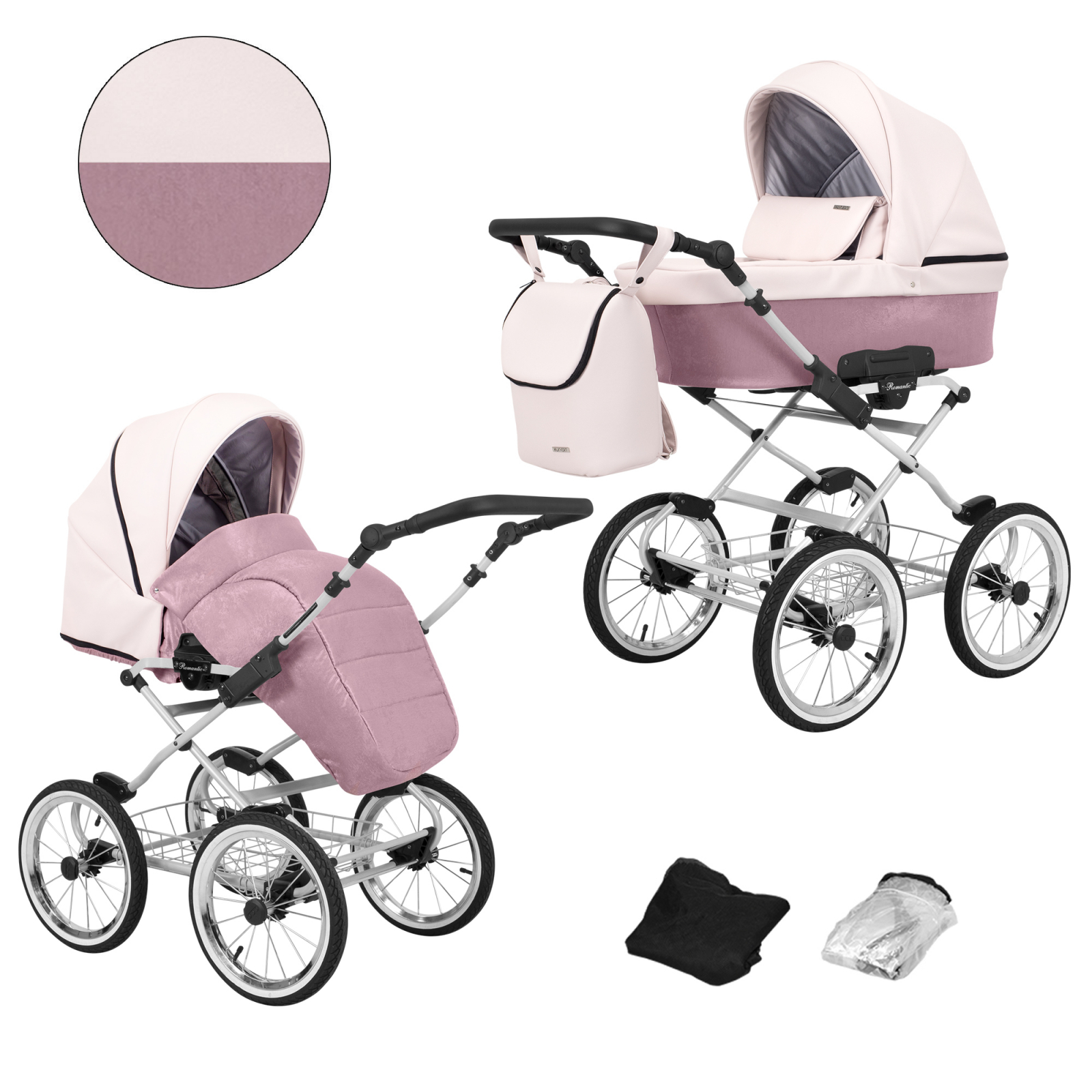 Carucior 2 in 1 Kunert Romantic Cadru gri, 15