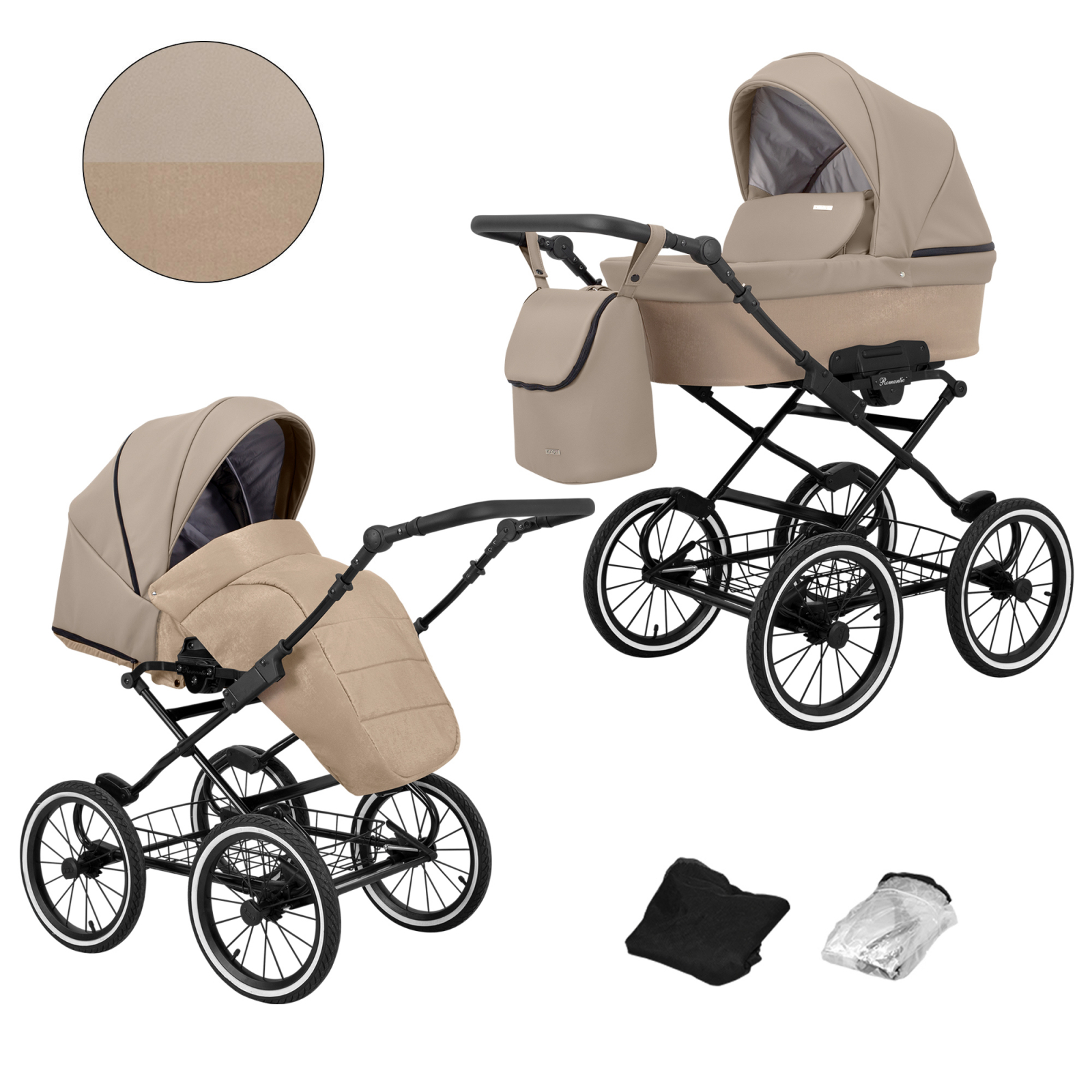 Carucior 2 in 1 Kunert Romantic Cadru negru, 12