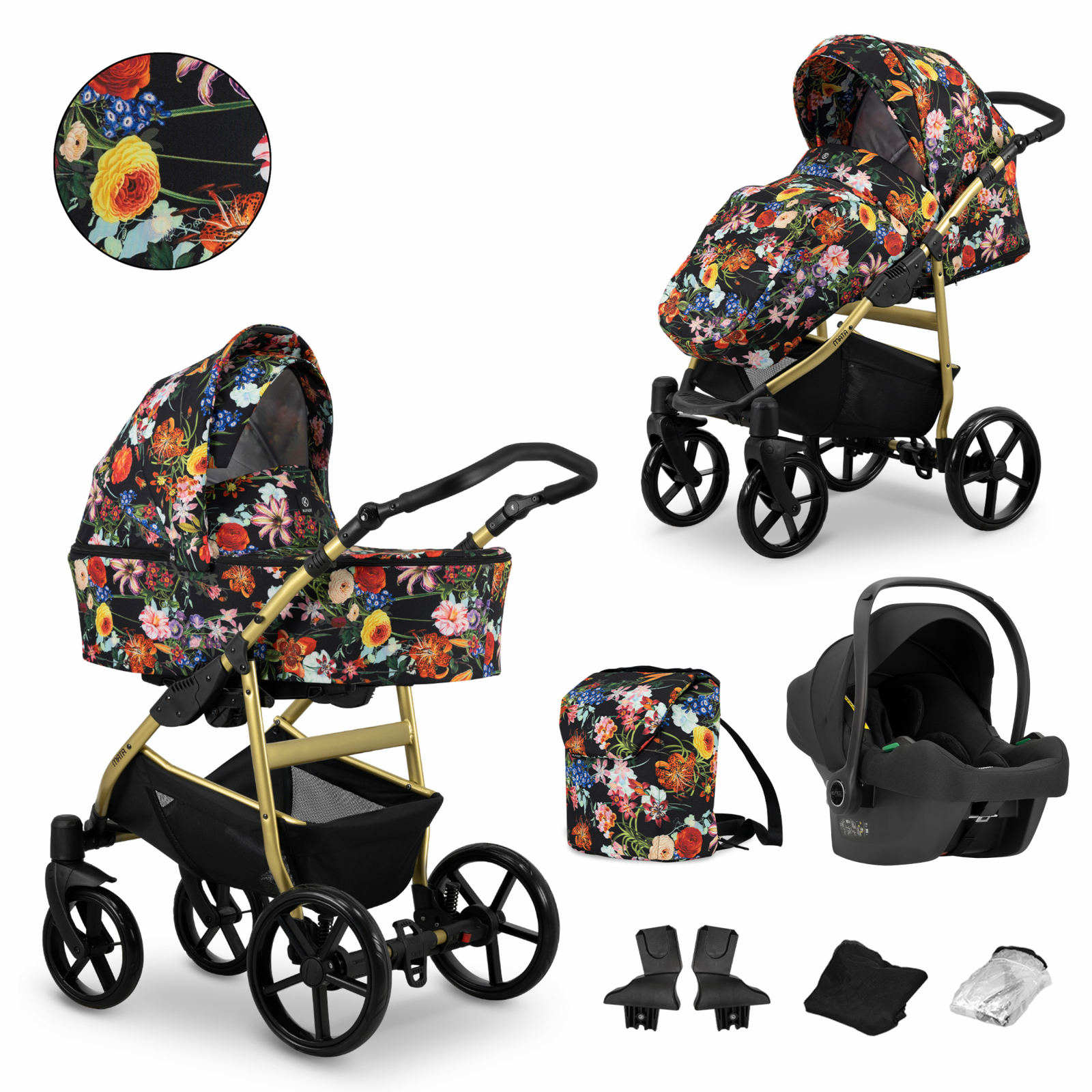 Carucior 3 in 1 Kunert MATA Cadru gold, 3