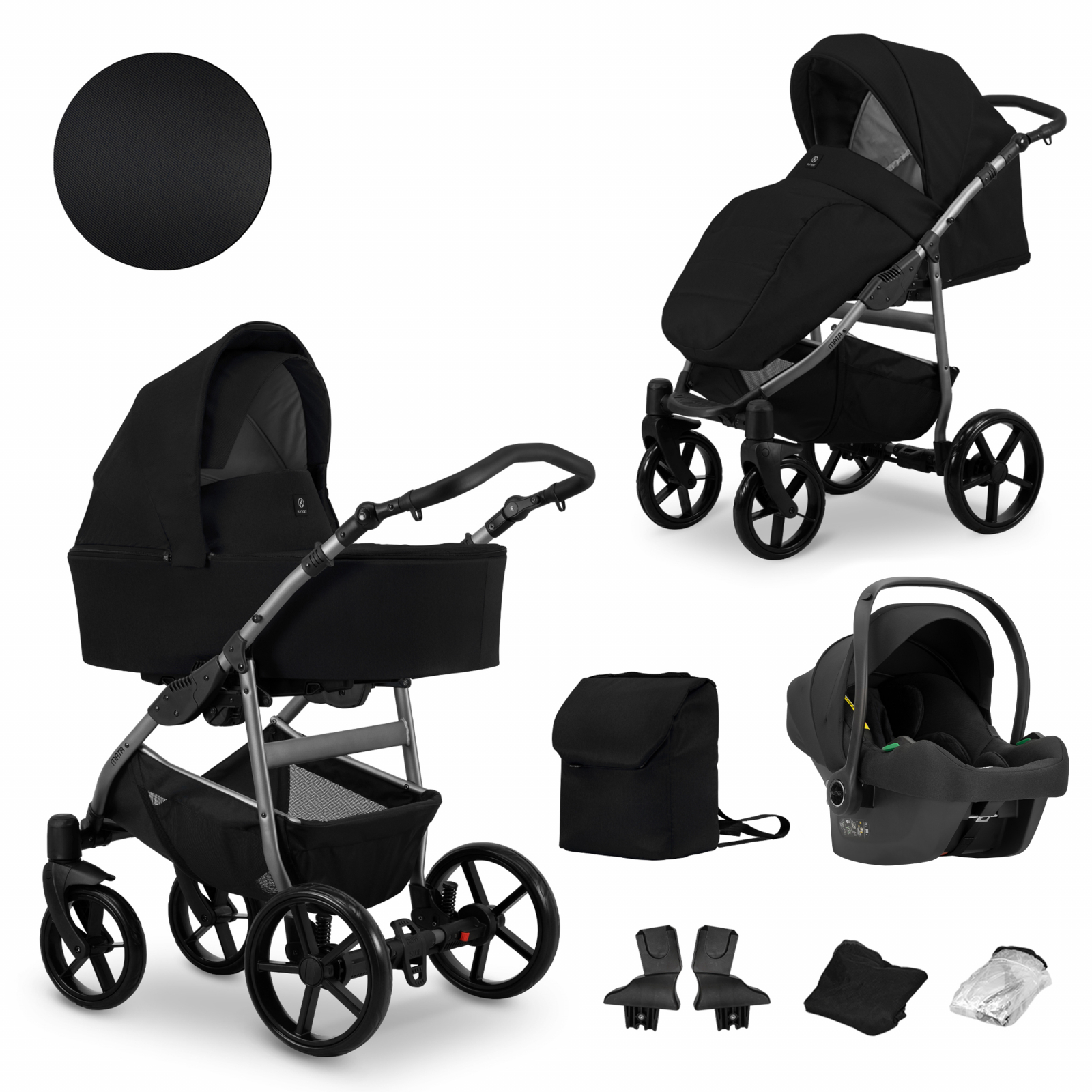 Carucior 3 in 1 Kunert MATA Cadru gri, 10