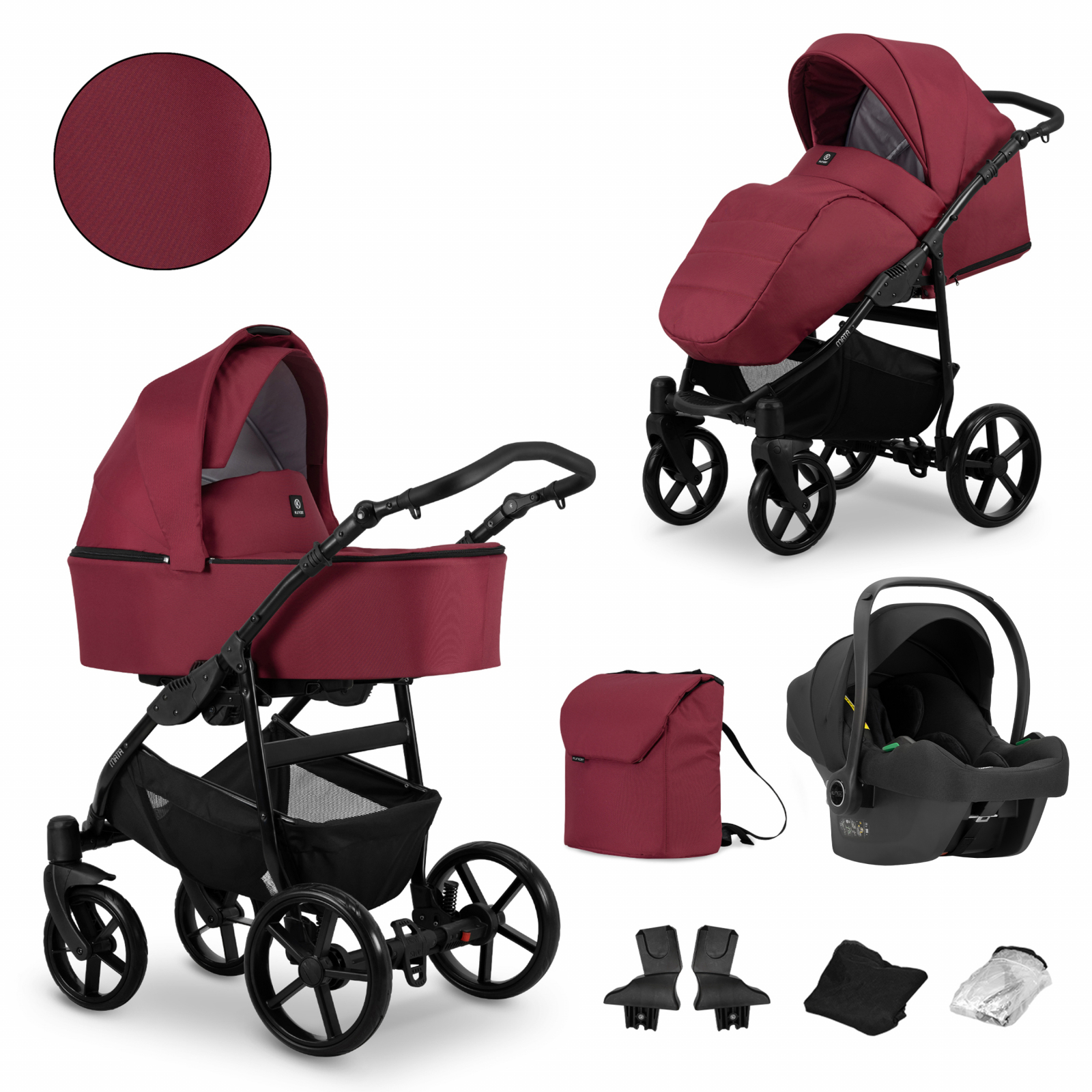 Carucior 3 in 1 Kunert MATA Cadru negru, 8