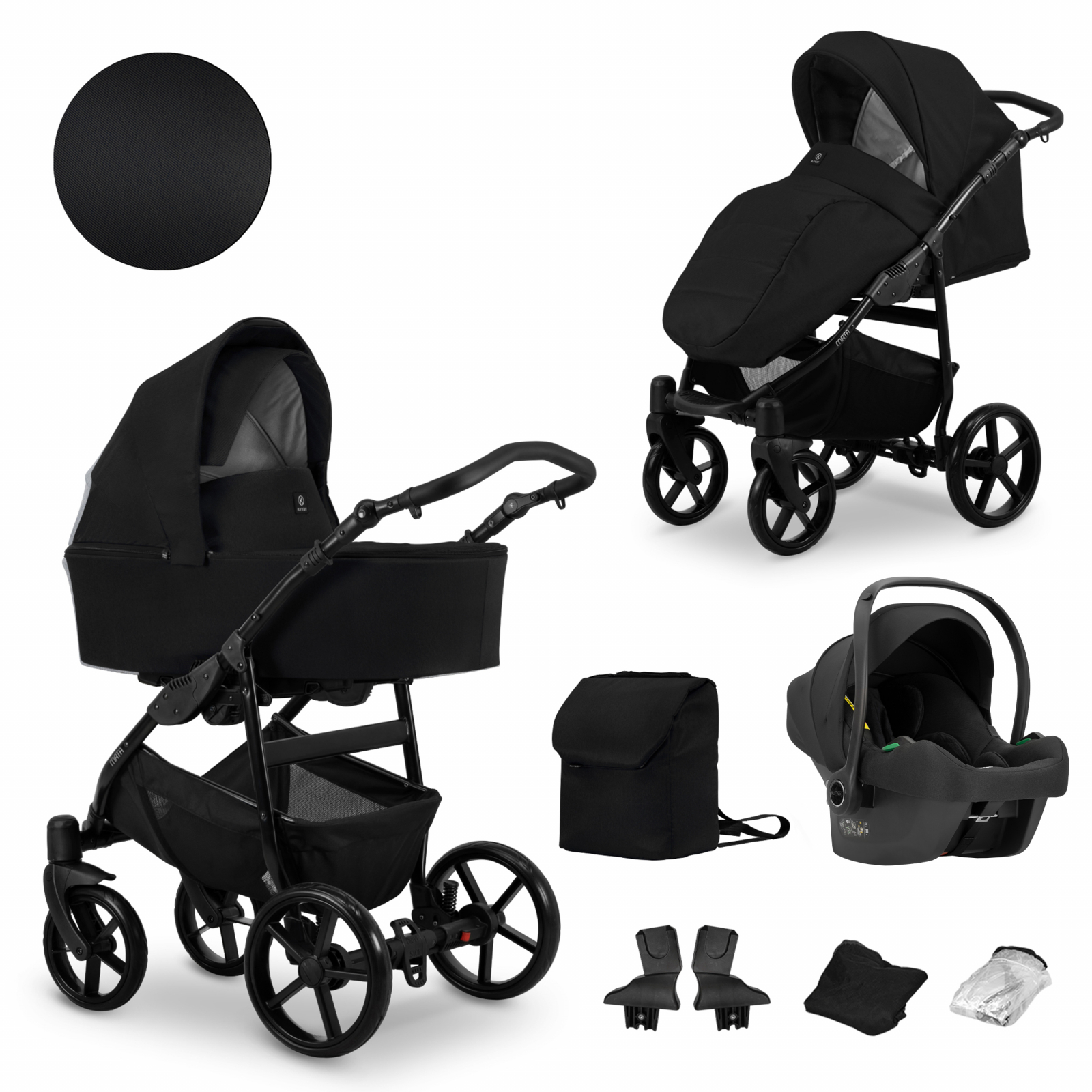 Carucior 3 in 1 Kunert MATA Cadru negru, 10