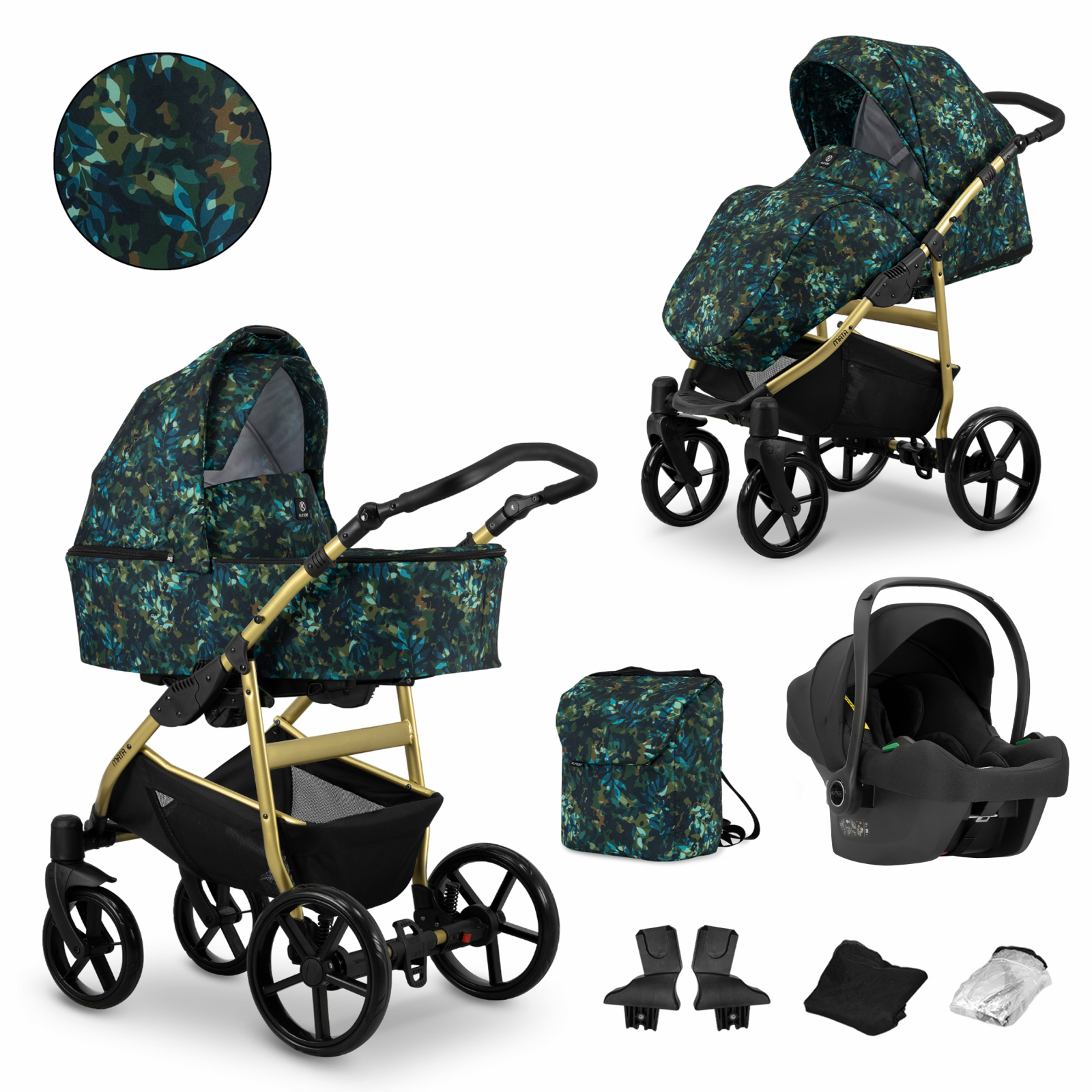 Carucior 3 in 1 Kunert MATA Cadru gold, 5