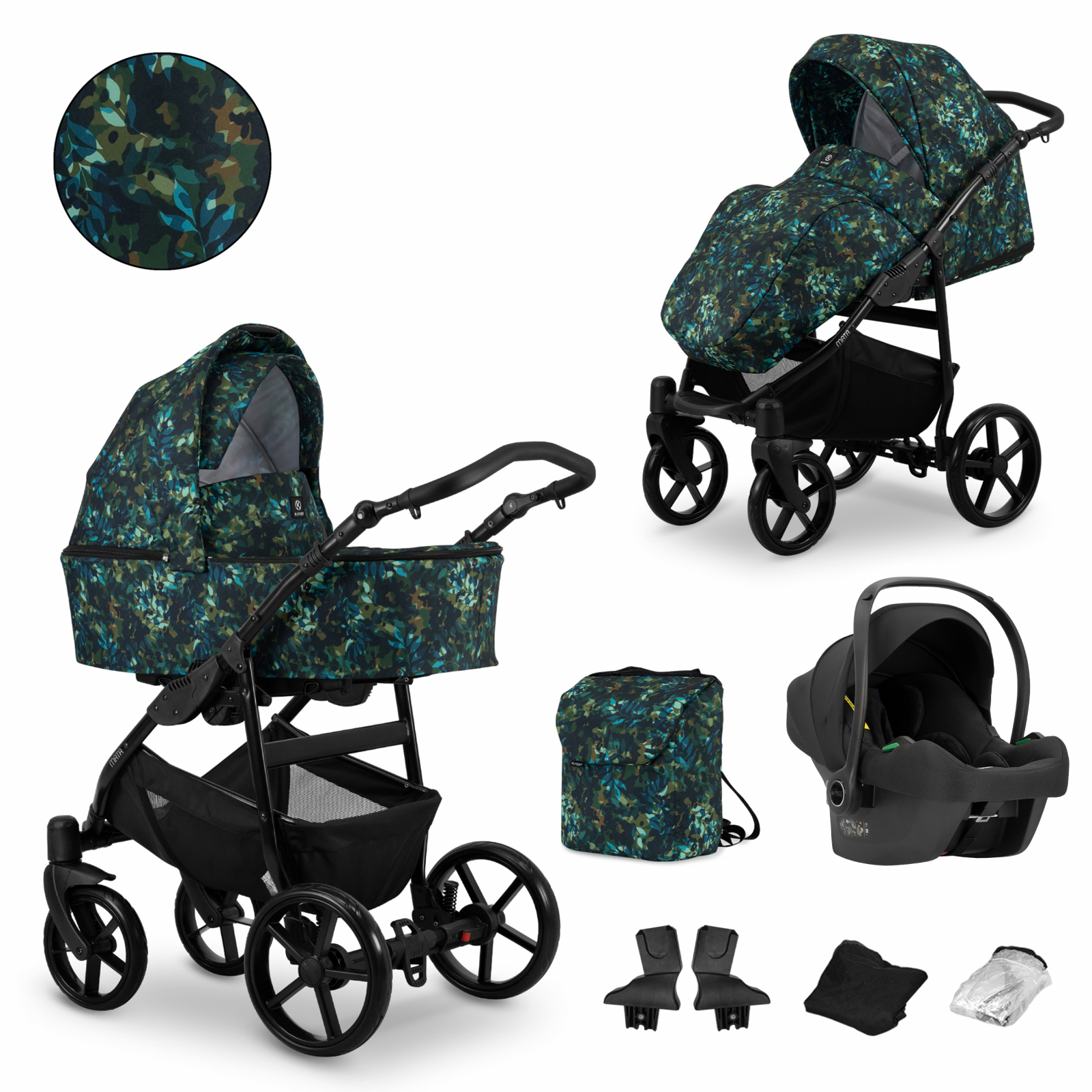 Carucior 3 in 1 Kunert MATA Cadru negru, 5