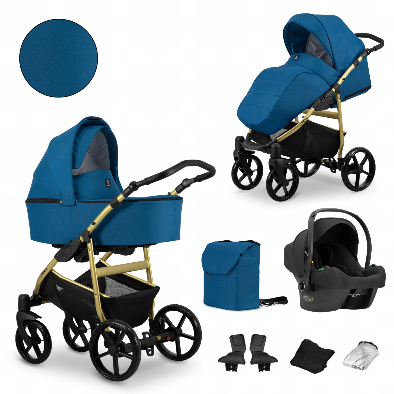 Carucior 3 in 1 Kunert MATA Cadru gold, 4