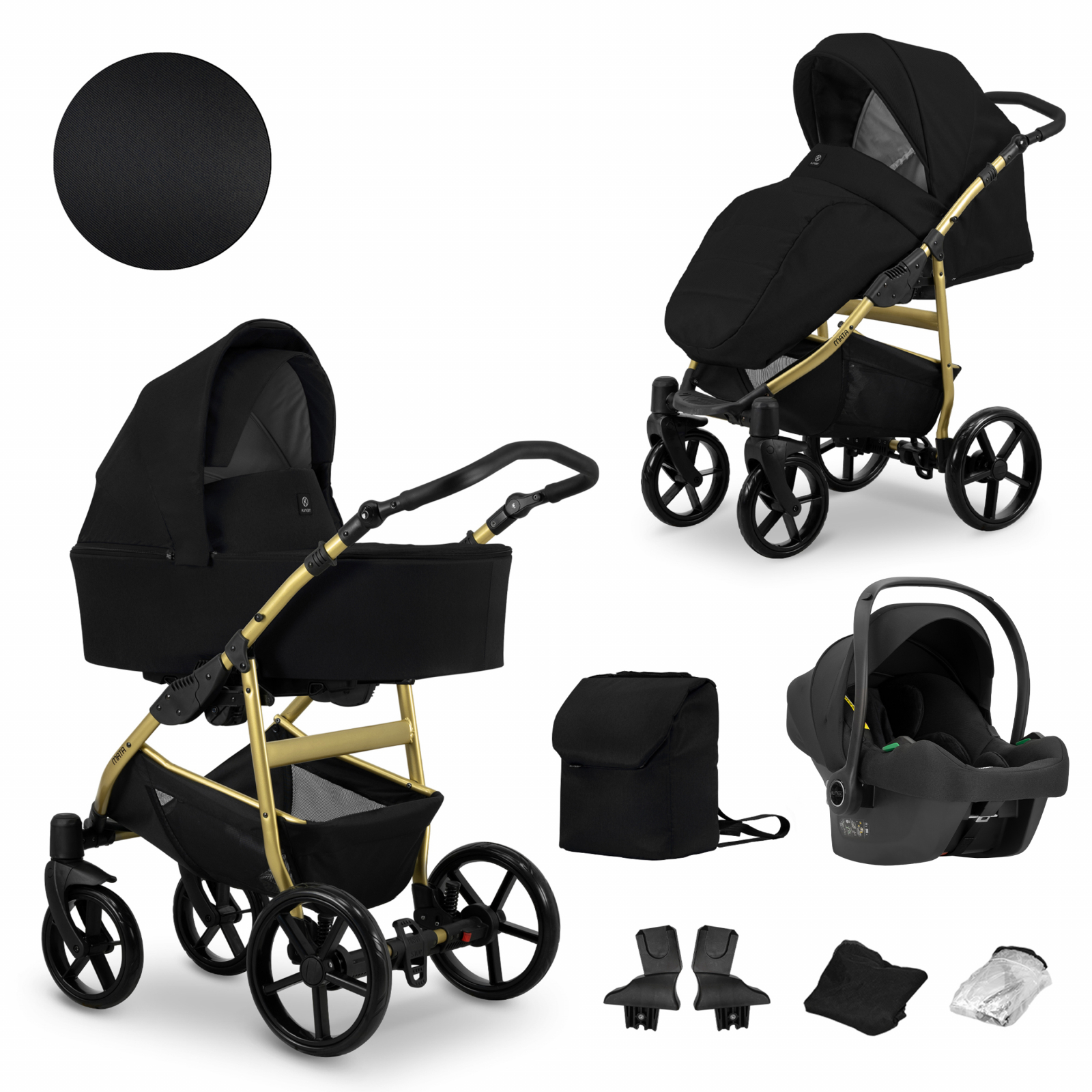 Carucior 3 in 1 Kunert MATA Cadru gold, 10