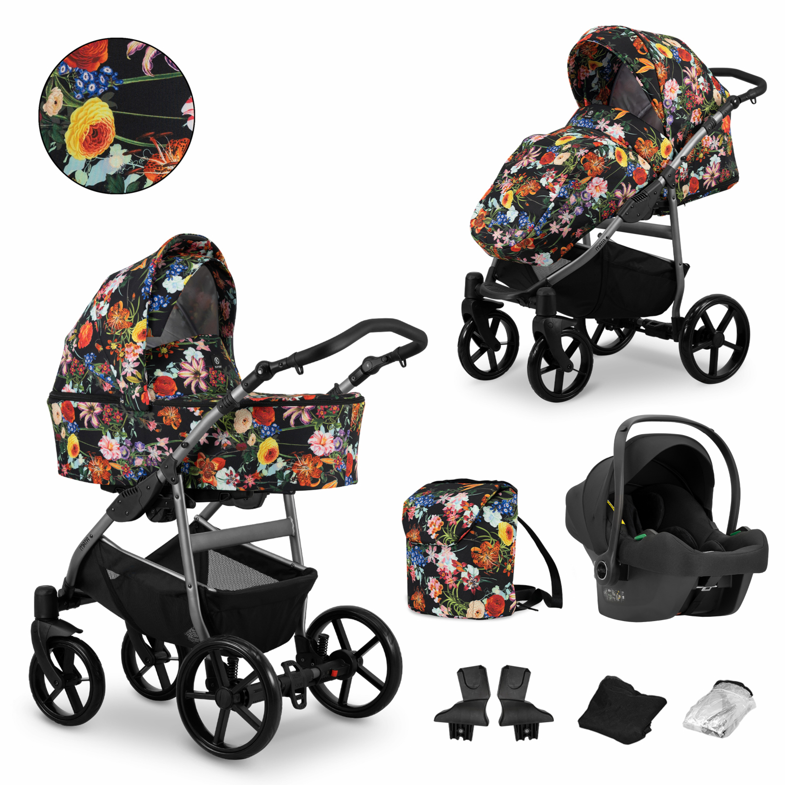 Carucior 3 in 1 Kunert MATA Cadru gri, 3