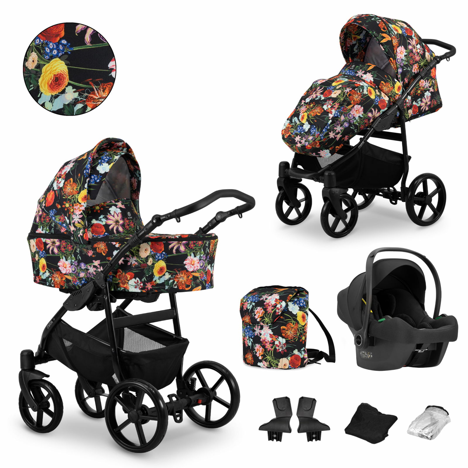 Carucior 3 in 1 Kunert MATA Cadru negru, 3