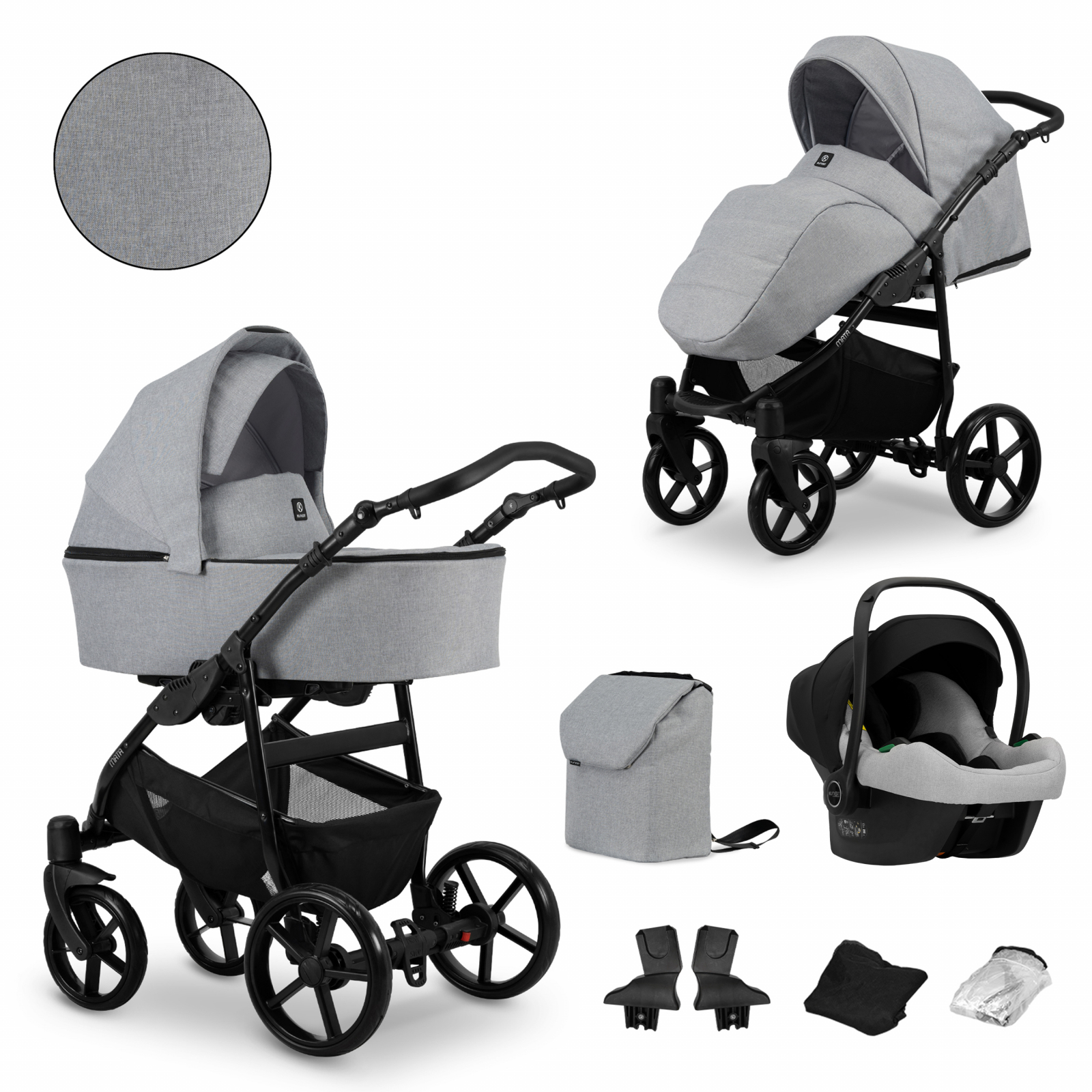Carucior 3 in 1 Kunert MATA Cadru negru, 9