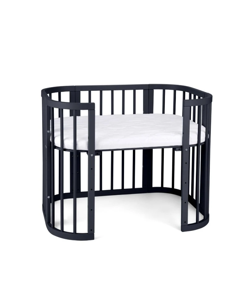 Patut din lemn masiv evolutiv 5 in 1 leagan-patut-birou-cosleeper-tarc de joaca - grafit [3]