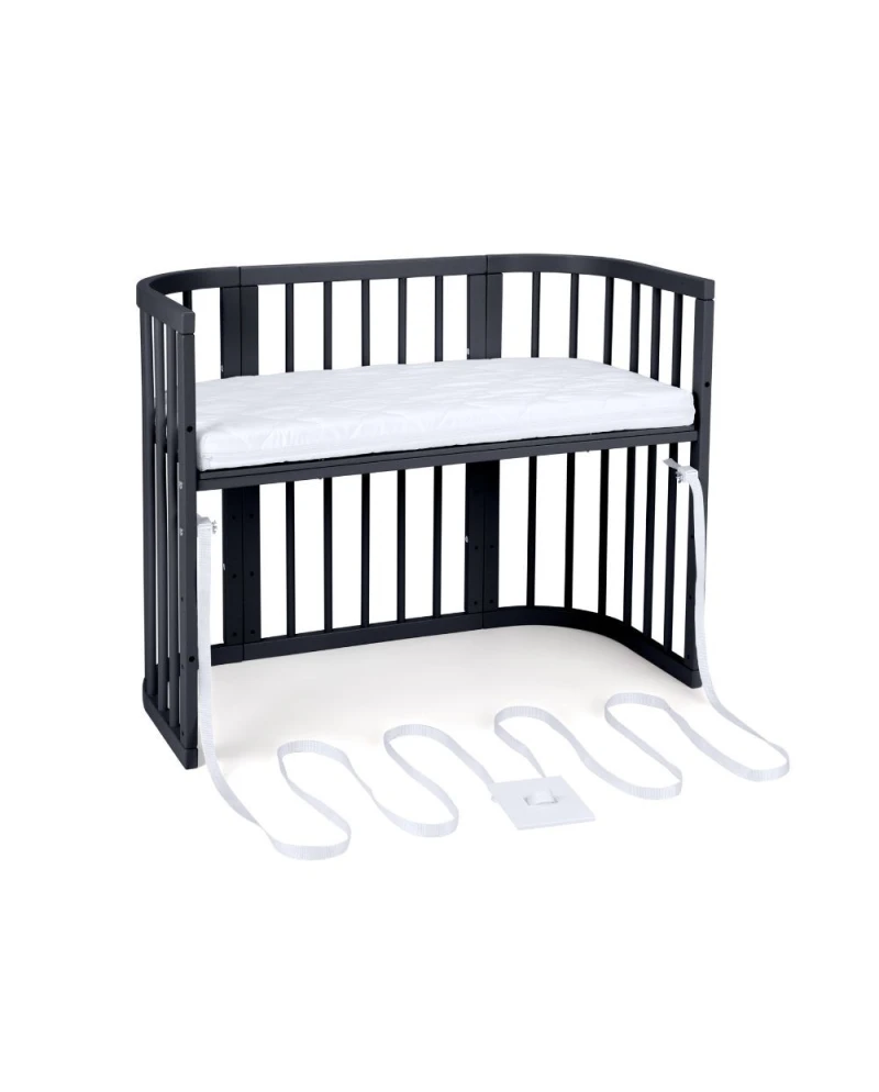 Patut din lemn masiv evolutiv 5 in 1 leagan-patut-birou-cosleeper-tarc de joaca - grafit [5]