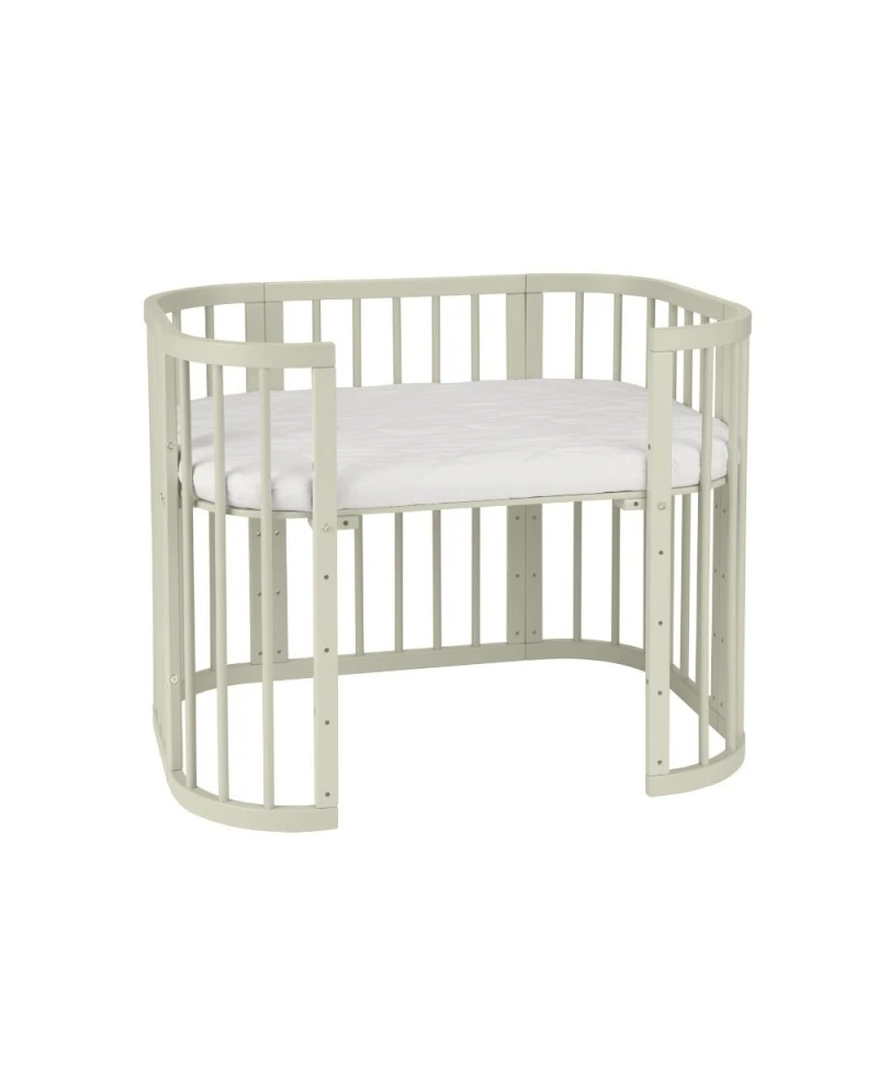 Patut din lemn masiv evolutiv 5 in 1 leagan-patut-birou-cosleeper-tarc de joaca - olive [5]