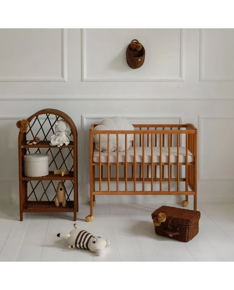 Pat cosleeper din lemn de fag 2 in 1 cu saltea VINTAGE [4]