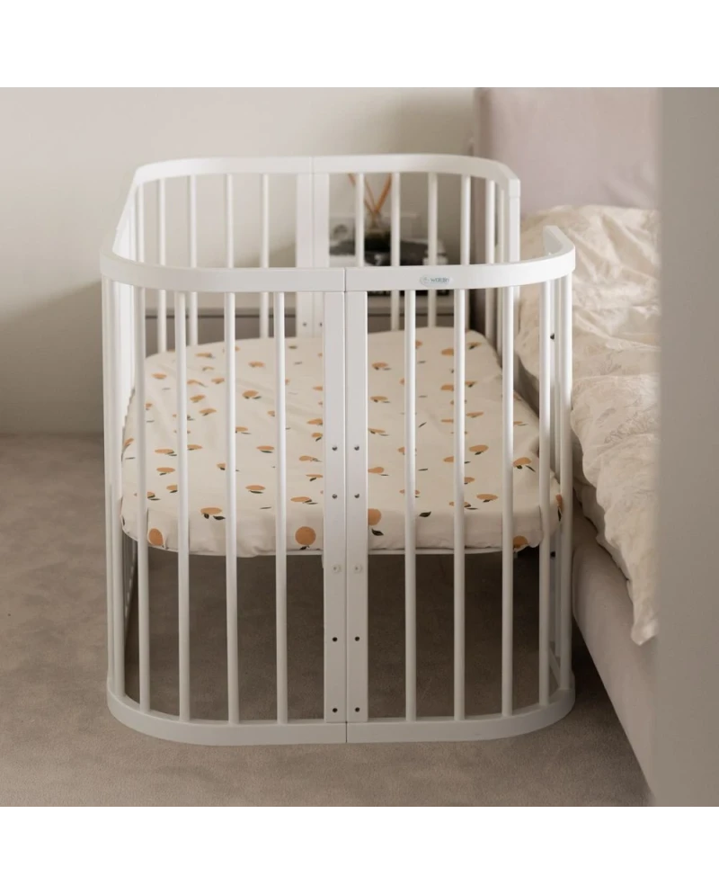 Pat din lemn evolutiv 7-in-1 -  pentru copii, ce se poate folosi pana la 9 ani - ALB [5]