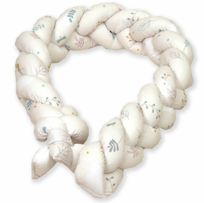 AMY - Baby Nest si Bumper impletit, detasabile, 80 x 50 cm, Airy Bej [3]