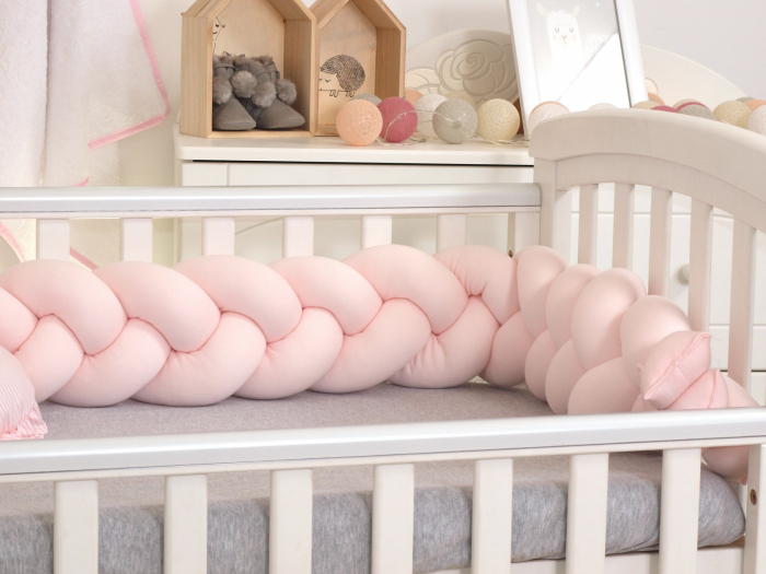 Baby Nest si Bumper impletit, detasabile, 80 x 50 cm, Jersey Somon [3]
