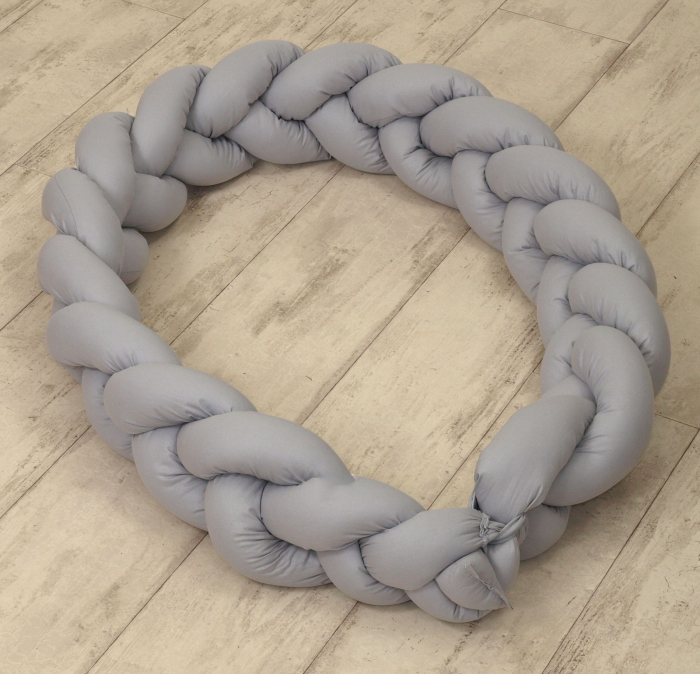 Baby Nest si Bumper impletit, detasabile, 80 x 50 cm, Pure Gri [3]