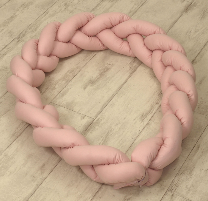AMY - Baby Nest si Bumper impletit, detasabile, 80 x 50 cm, Pure Rose [3]