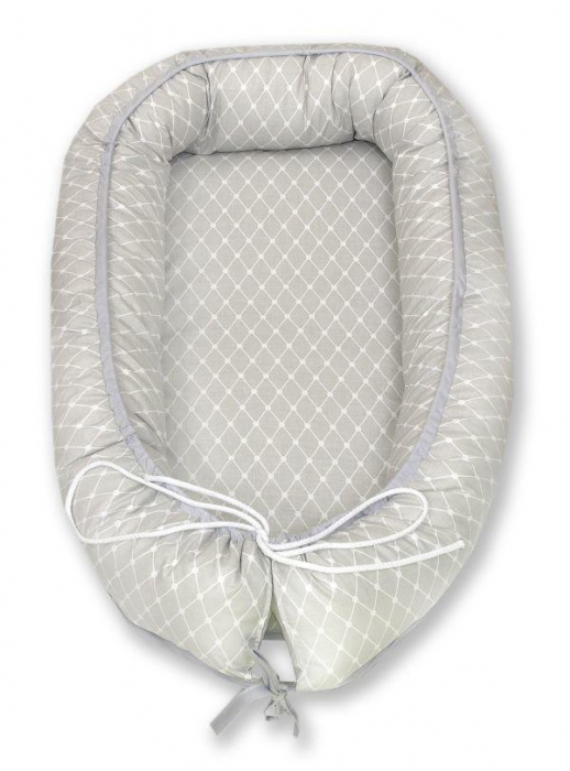 Suport de dormit Babynest, 70x45 cm, Glamour Star Gri [3]