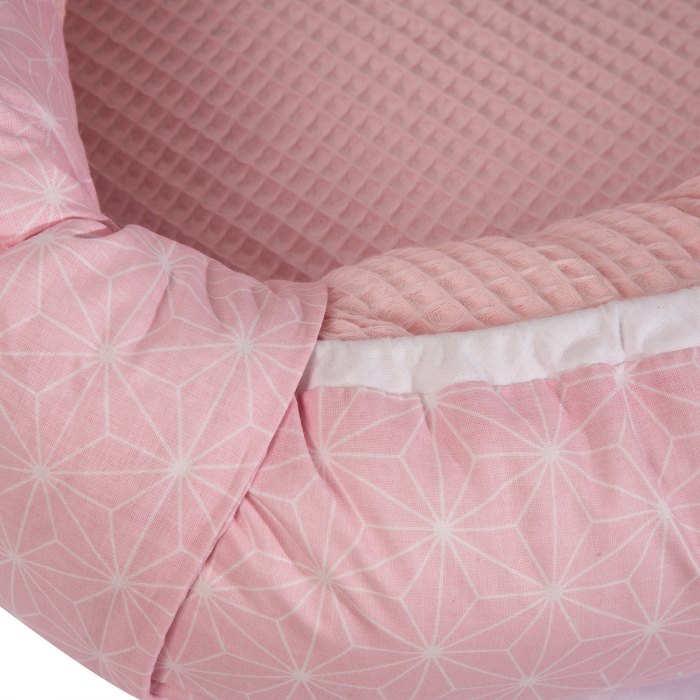 Suport de dormit Babynest, Reversibil, 70x45 cm, Origami Waffle Roz [2]