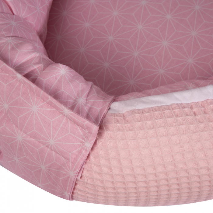 Suport de dormit Babynest, Reversibil, 70x45 cm, Origami Waffle Roz [3]