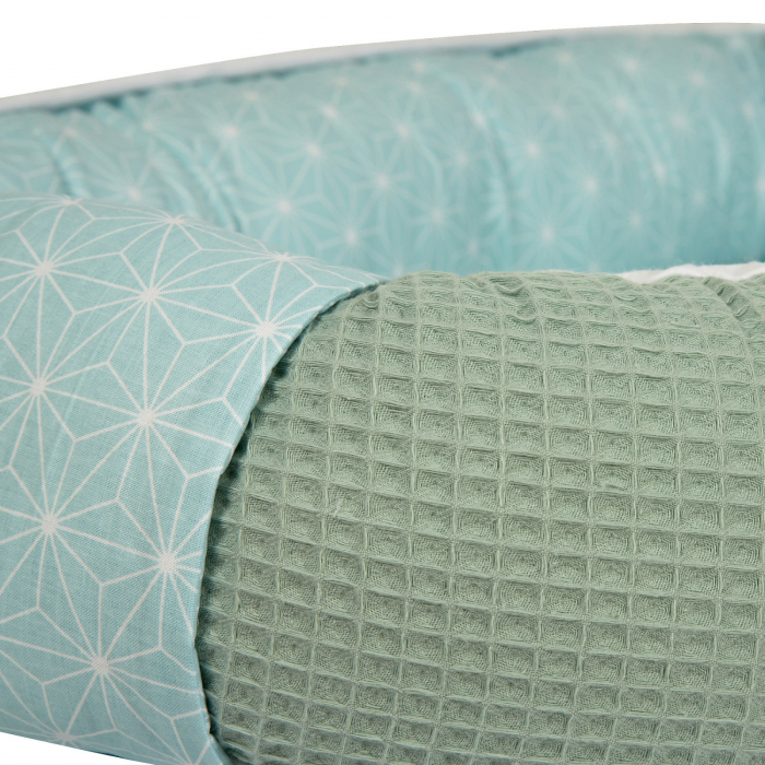 Suport de dormit Babynest, Reversibil, 70x45 cm, Origami Waffle Verde [2]