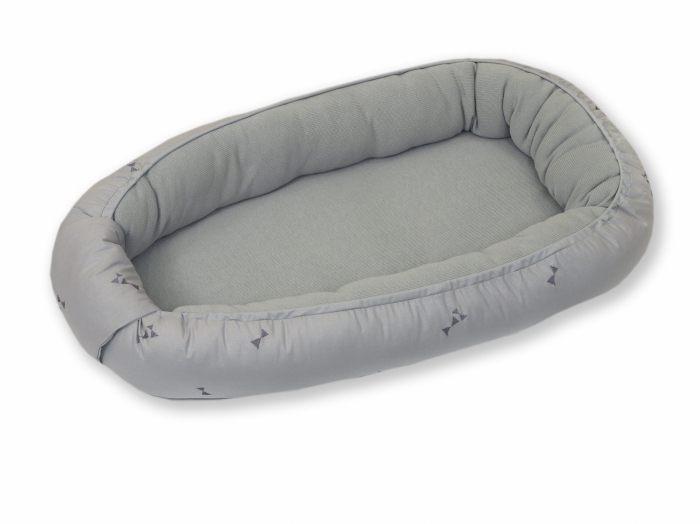 Suport de dormit Babynest, Reversibil, 70x45 cm, Pure Tricot Gri [2]