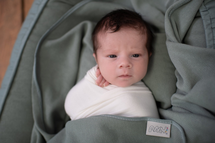 Suport de dormit Babynest, Reversibil, 70x45 cm, Pure Tricot Verde Salvia [4]
