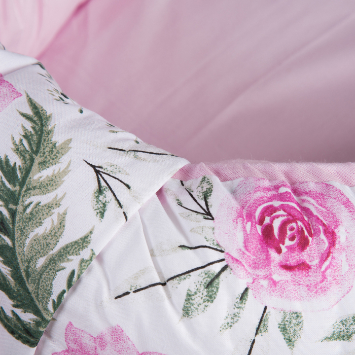 AMY - Suport de dormit Babynest, Reversibil, 70x45 cm, Rose Garden Roz [2]