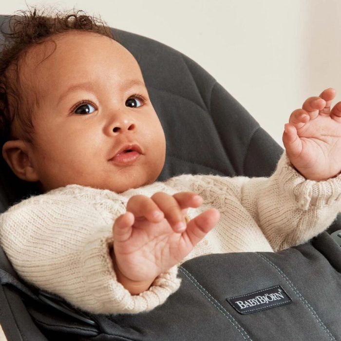 BabyBjorn - Balansoar Bliss Anthracite cu aspect delicat de petala, tesatura matlasata [6]