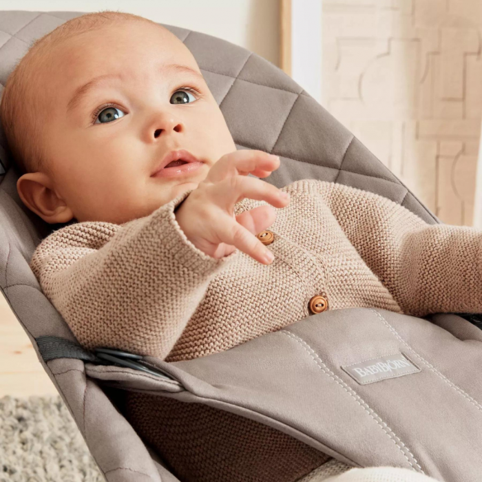 BabyBjorn - Balansoar Bliss Sand Grey din tesatura matlasata cu aspect Clasic [3]