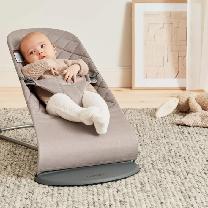 BabyBjorn - Balansoar Bliss Sand Grey din tesatura matlasata cu aspect Clasic [2]