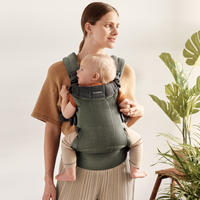BabyBjorn - Marsupiu anatomic cu multiple pozitii de purtare colectia Harmony, 3D Mesh, Dark Green [6]