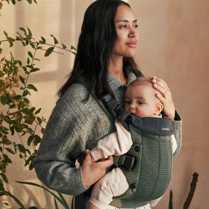 BabyBjorn - Marsupiu anatomic cu multiple pozitii de purtare colectia Harmony, 3D Mesh, Dark Green [3]