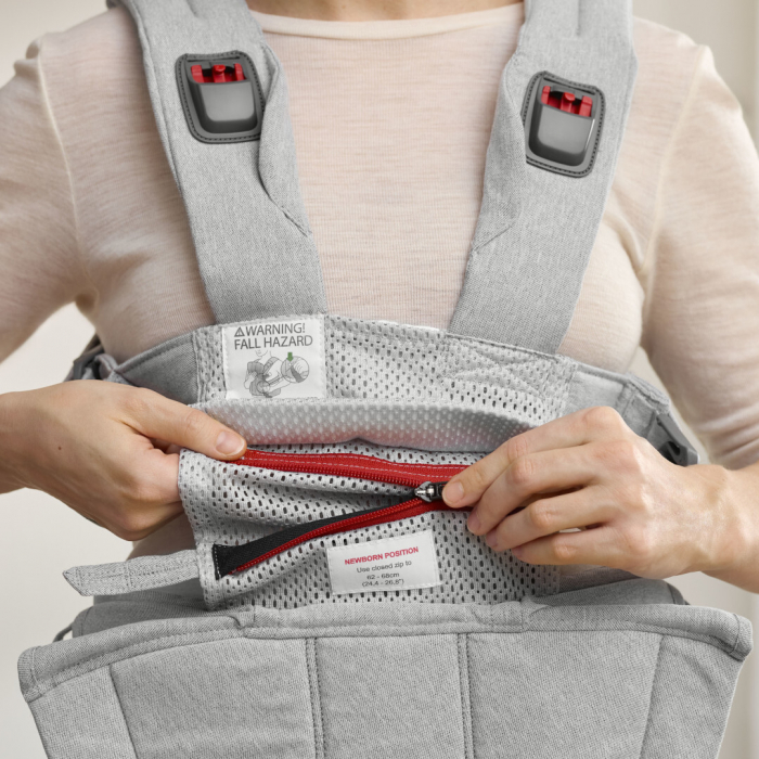 BabyBjorn - Marsupiu anatomic cu multiple pozitii de purtare colectia Harmony, tesatura melange, Light Gray [8]