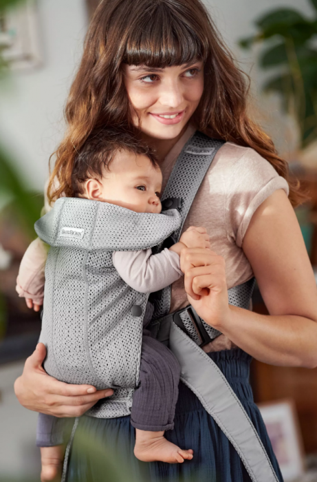 Babybjorn - Marsupiu anatomic Mini, cu multiple pozitii de purtare, Grey, 3D Mesh [3]