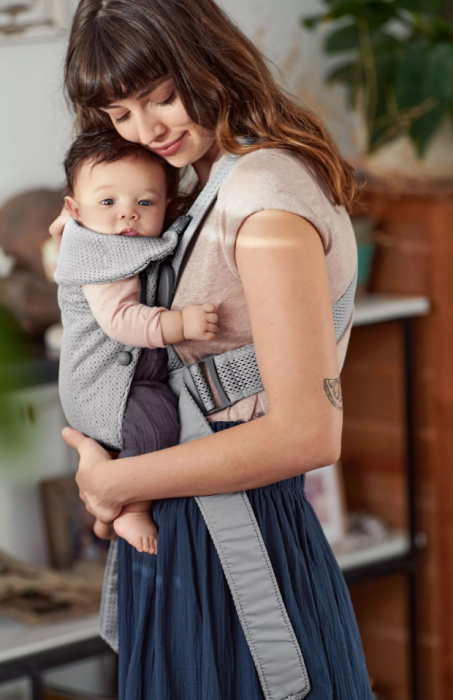 Babybjorn - Marsupiu anatomic Mini, cu multiple pozitii de purtare, Grey, 3D Mesh [4]