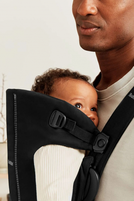 BabyBjorn - Marsupiu anatomic Mini, cu pozitii multiple de purtare, Black, Tesatura-Tricot [2]