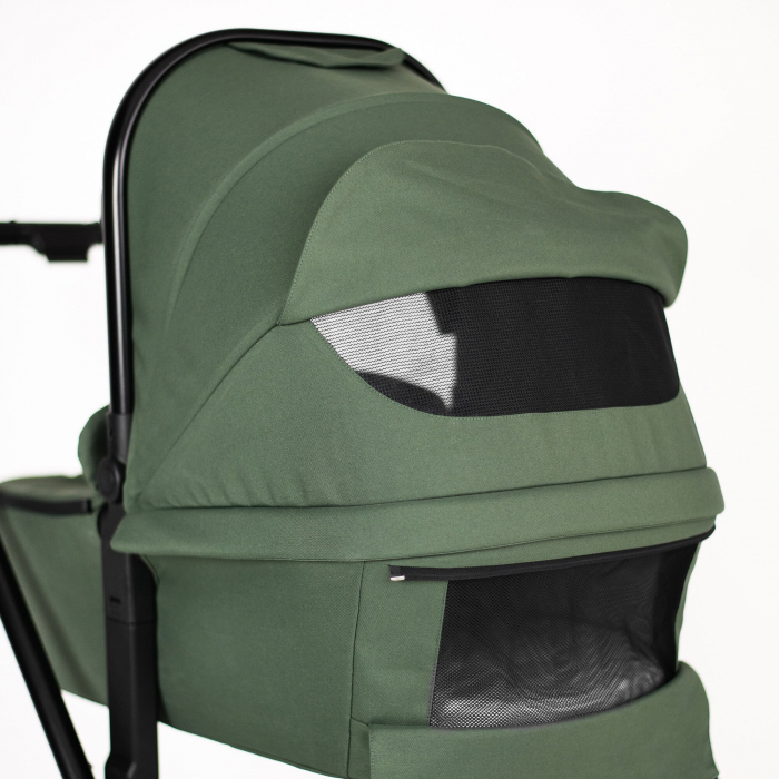 BabyGo - Carucior 3 in 1 Harmony Grey cu maner reglabil pe inaltime, cadru Black [16]