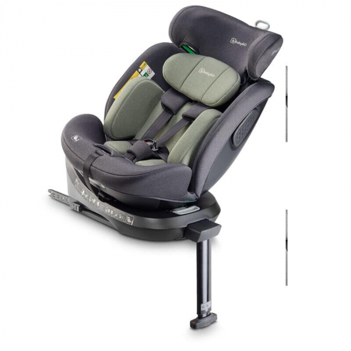 BabyGo - Scaun auto rotativ cu isofix, MOVE360 Green, 40-150 cm, certificat R129 de la nastere de 12 ani [9]