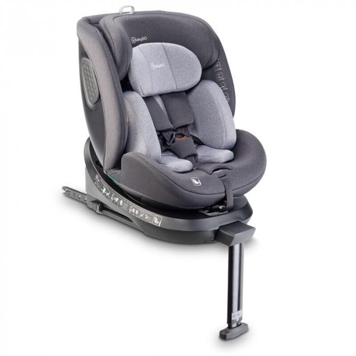 BabyGo - Scaun auto rotativ cu isofix, MOVE360 Grey, 40-150 cm, certificat R129 de la nastere de 12 ani [27]