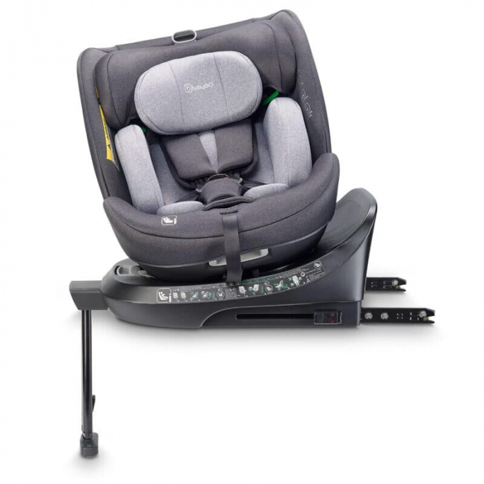 BabyGo - Scaun auto rotativ cu isofix, MOVE360 Grey, 40-150 cm, certificat R129 de la nastere de 12 ani [20]