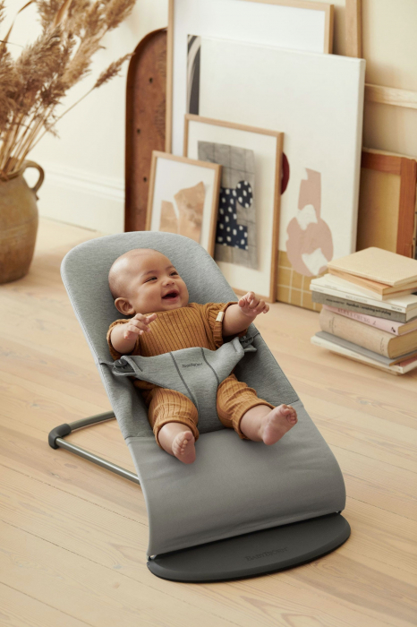 Balansoar Bliss Light Grey, 3D Jersey, cu bara de jucarii [2]