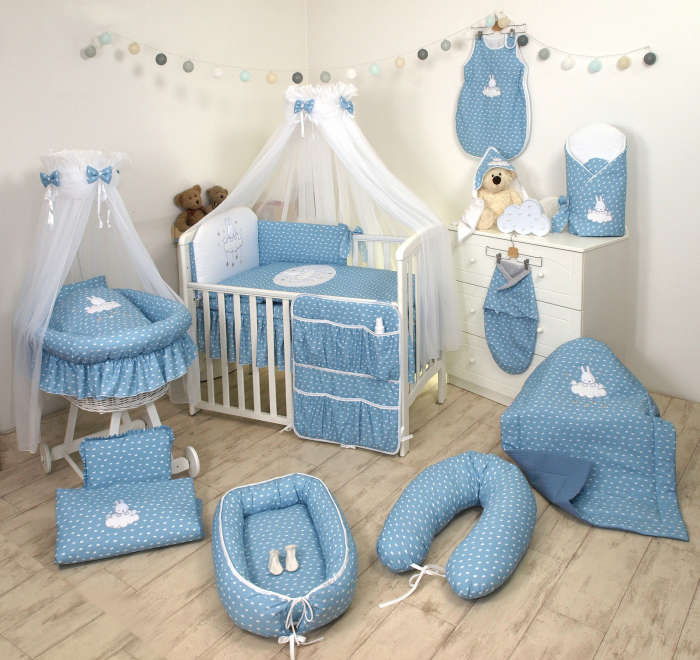 Baldachin din tul, Sky Bunny Blue, 600x160 cm [5]